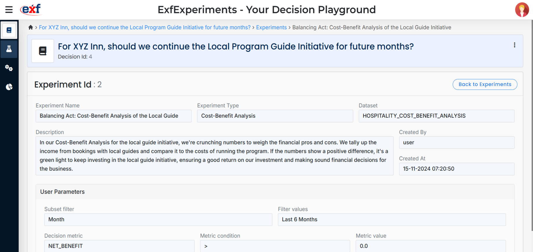 exfExperiment